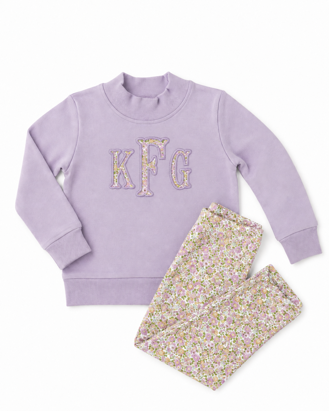 Preorder Scalloped Floral Leggings - Purple