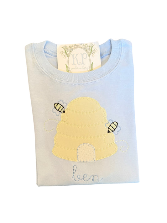 Boys Applique Beehive Short Sleeve Tshirt