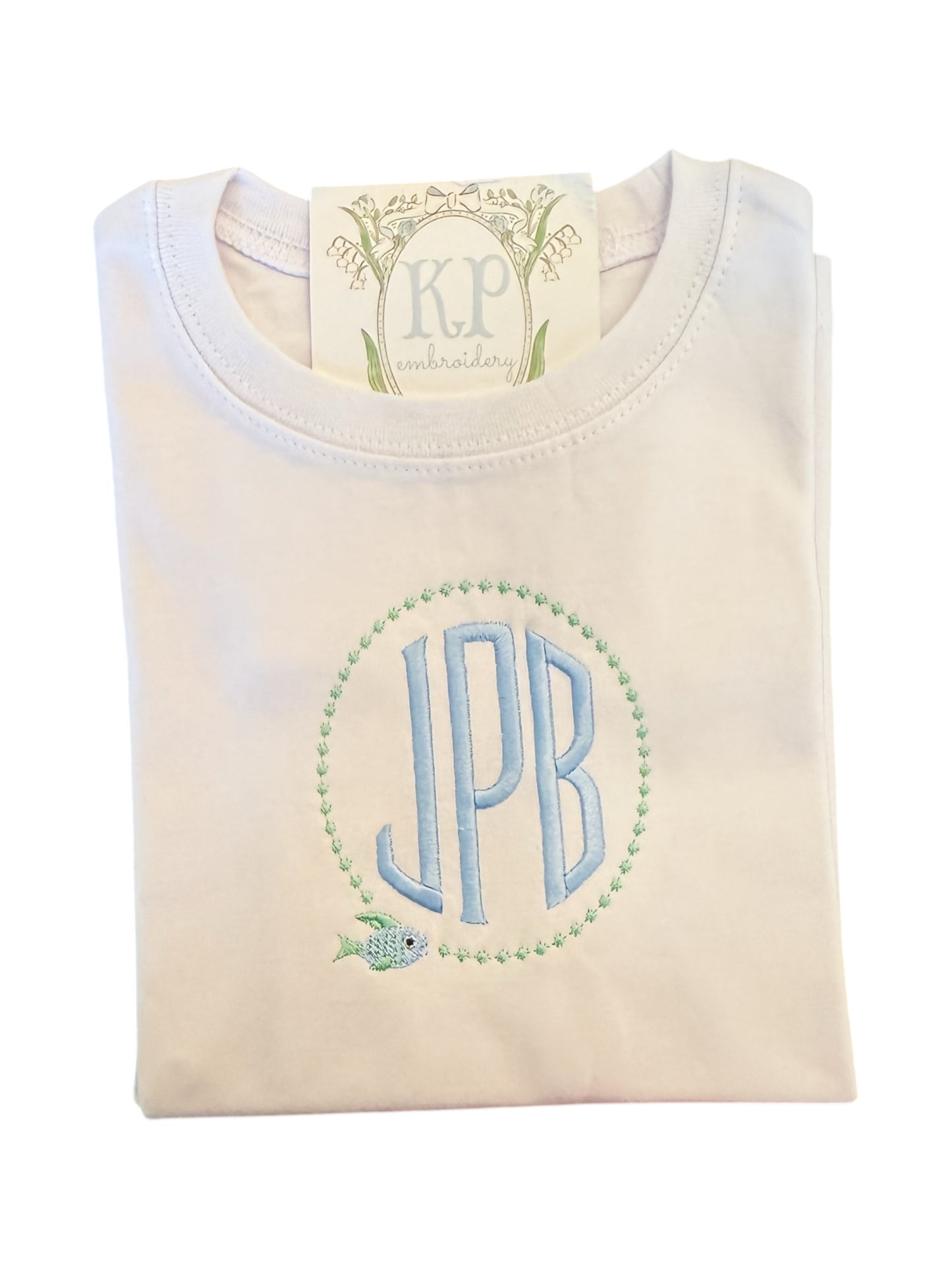Fish circle monogram Tshirt