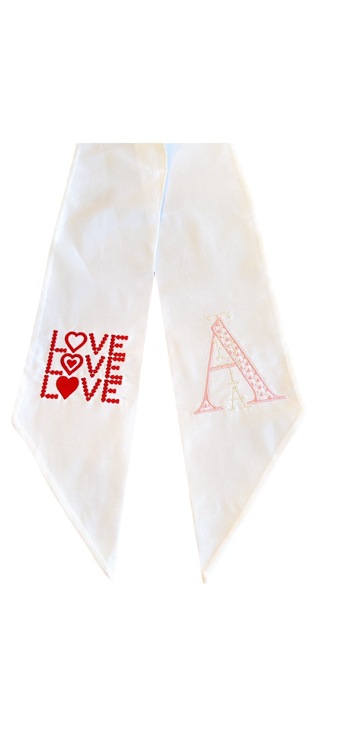 Valentines Love Sash W/ Monogram