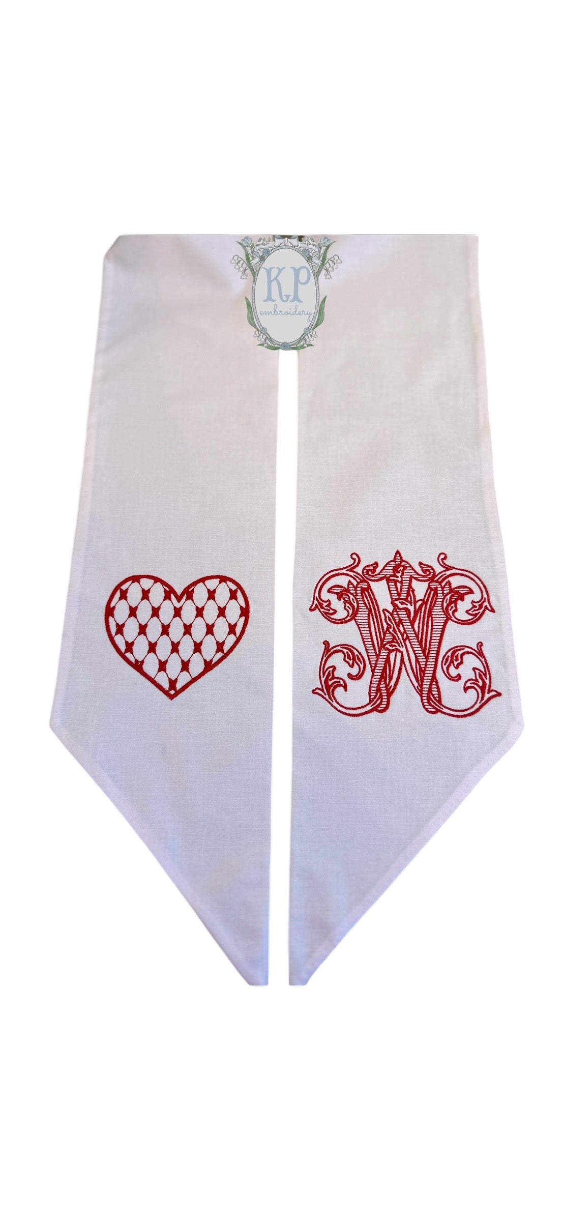 Valentines Heart Sash W/ Initial Monogram