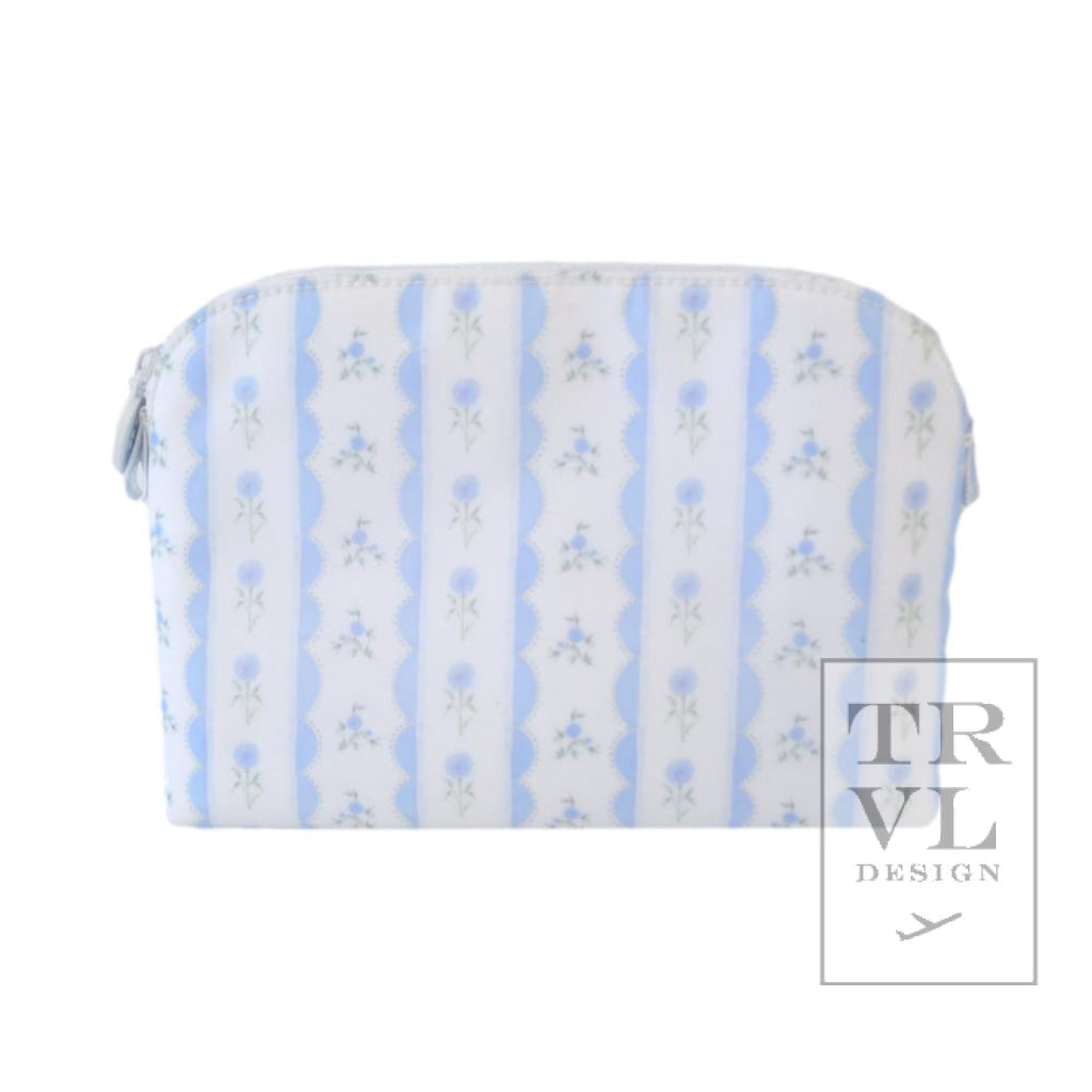 TRVL Cosmetic Goodie Bag- NEW Ribbon Blue Floral