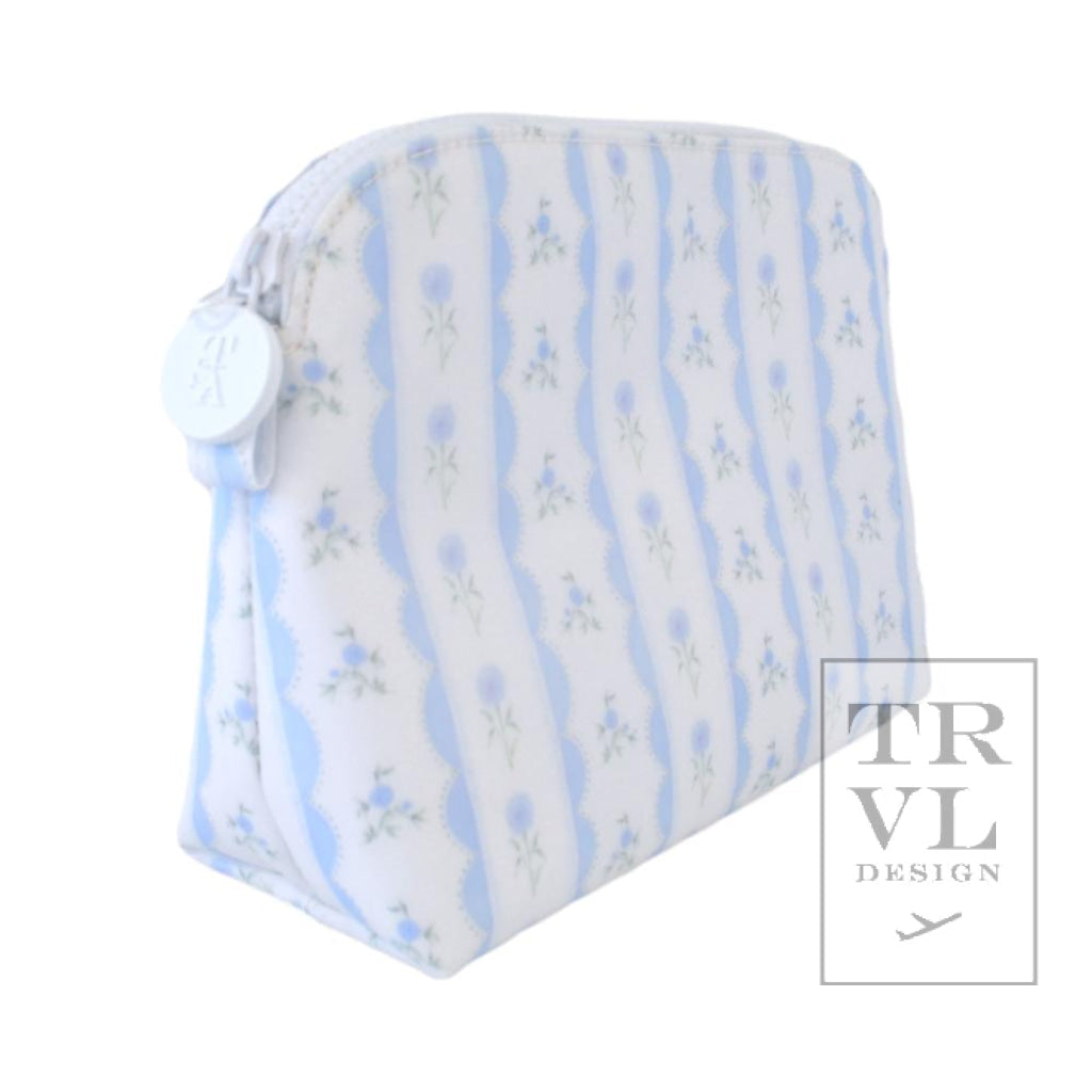 TRVL Cosmetic Goodie Bag- NEW Ribbon Blue Floral