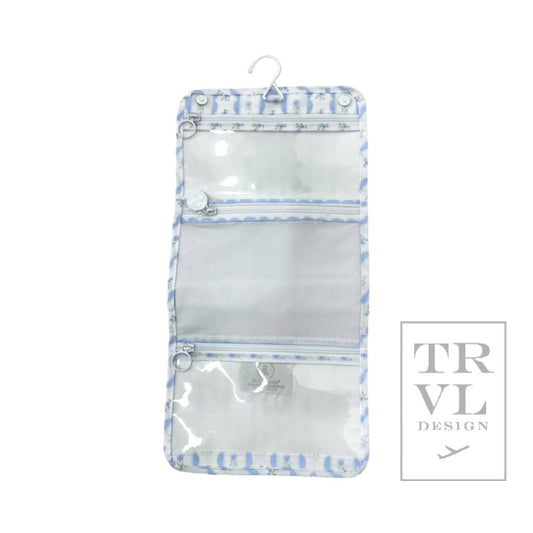 TRVL Mini Roll Up Hanging Bag- NEW Ribbon Blue Floral