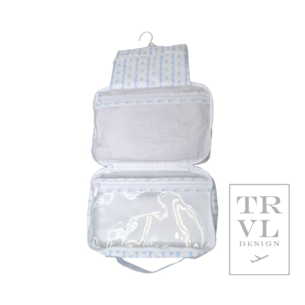 TRVL Bundle Up2- Hanging Toiletry- Ribbon Blue Floral