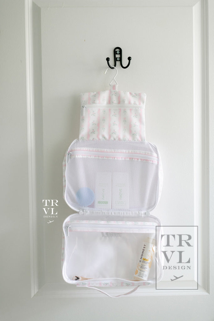 TRVL Bundle Up2- Hanging Toiletry- Pink Ribbon Floral