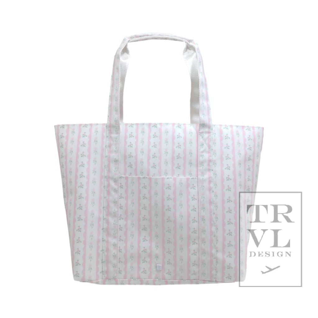 TRVL Jumbo Tote- Pink Ribbon Floral