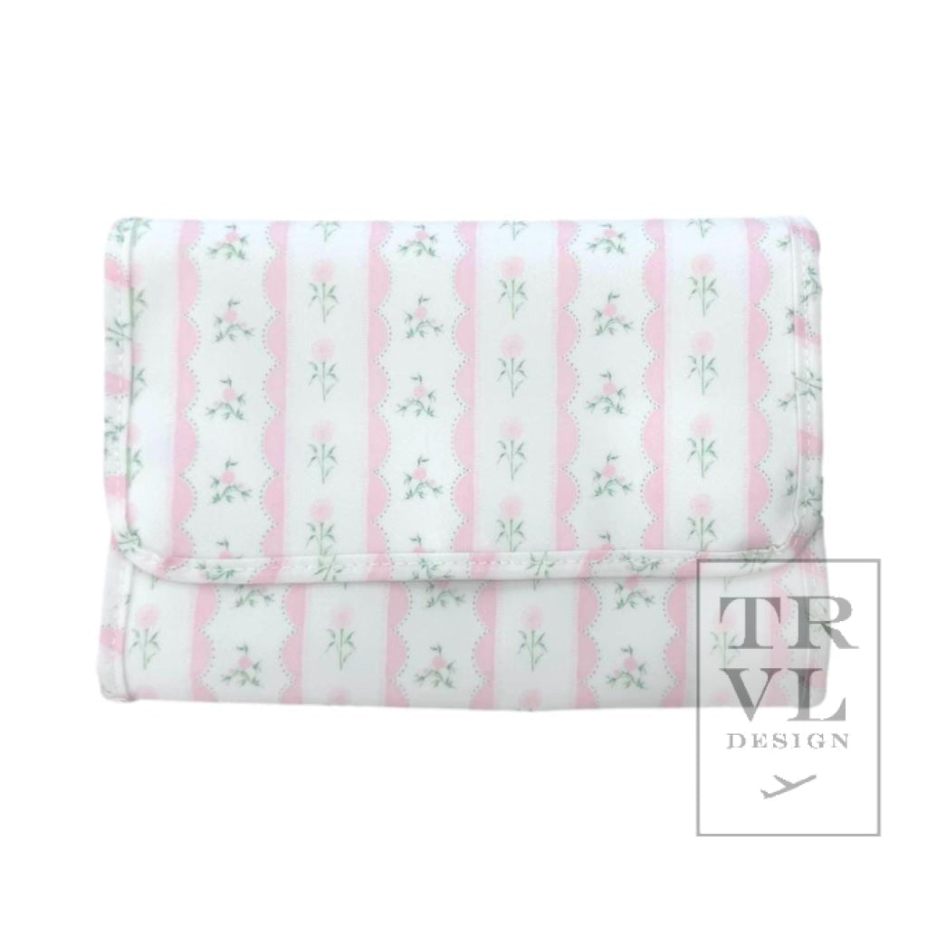 TRVL Mini Roll Up Hanging Bag- Pink Ribbon Floral