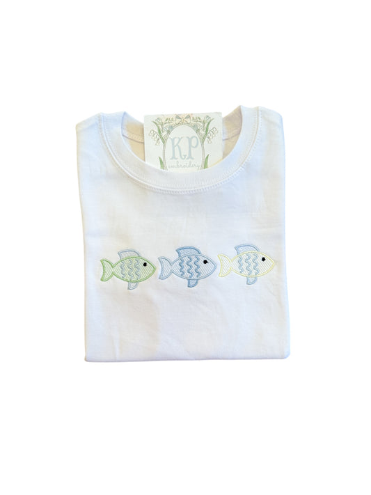 Unisex Fish Sketch Trio Tshirt