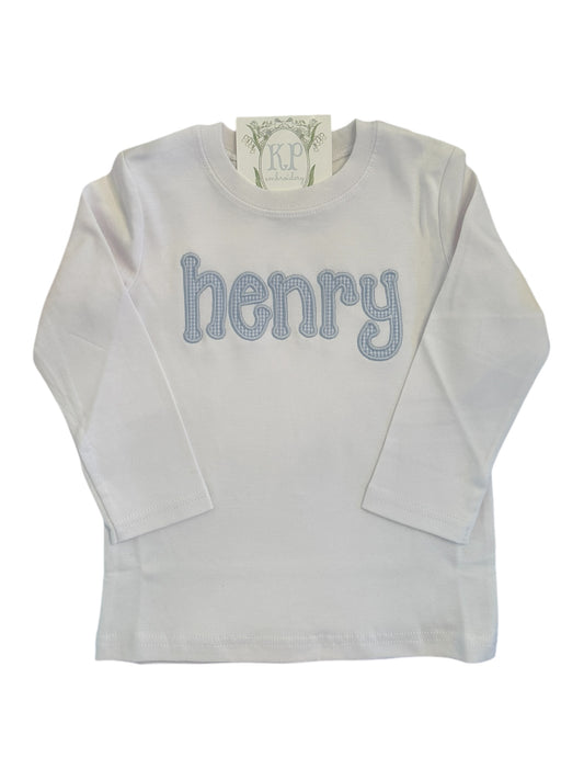 Boys Applique Name Short & Long Sleeve Tshirt