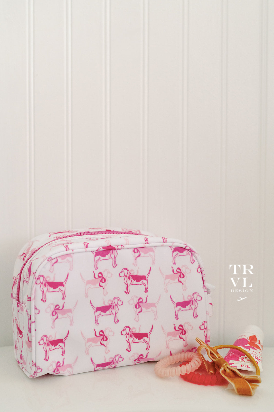 TRVL Toiletry Bag- Puppy Love Pink