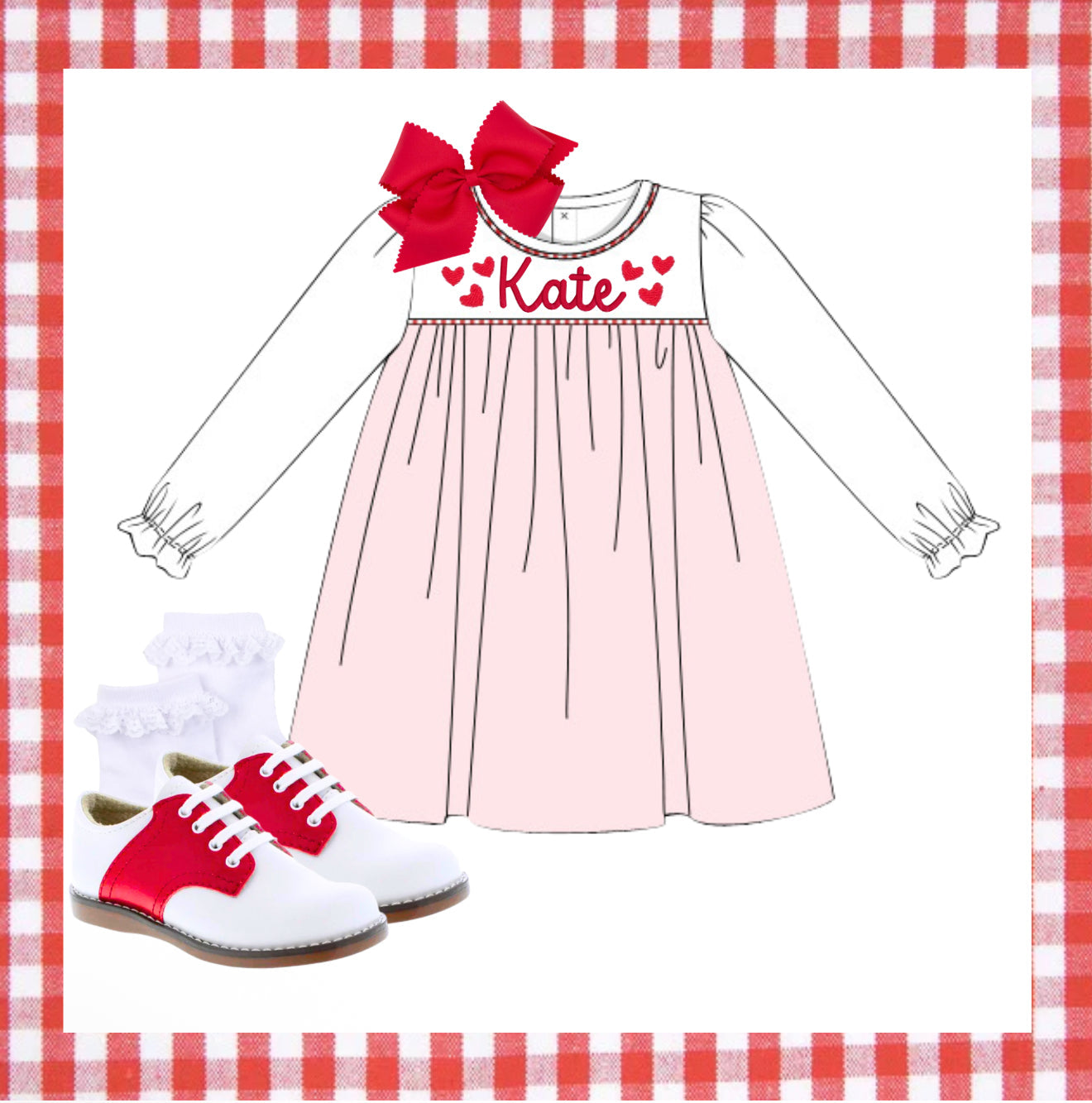 Preorder Pink and red dress