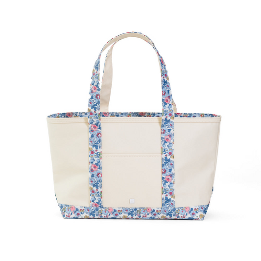Trvl MEDIUM TOTE - COATED CANVAS NATURAL with BRIDGEHAMPTON TRIM