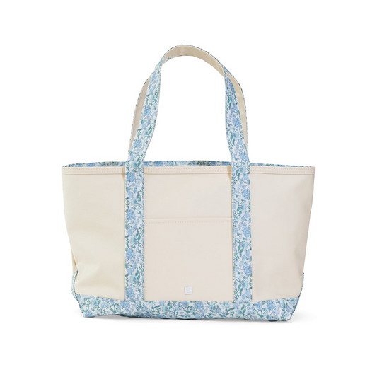 TRVL MEDIUM TOTE - COATED CANVAS NATURAL with HAMPTONS TRIM