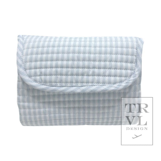 TRVL Quilted Changing Pad- Pimlico Stripe Blue