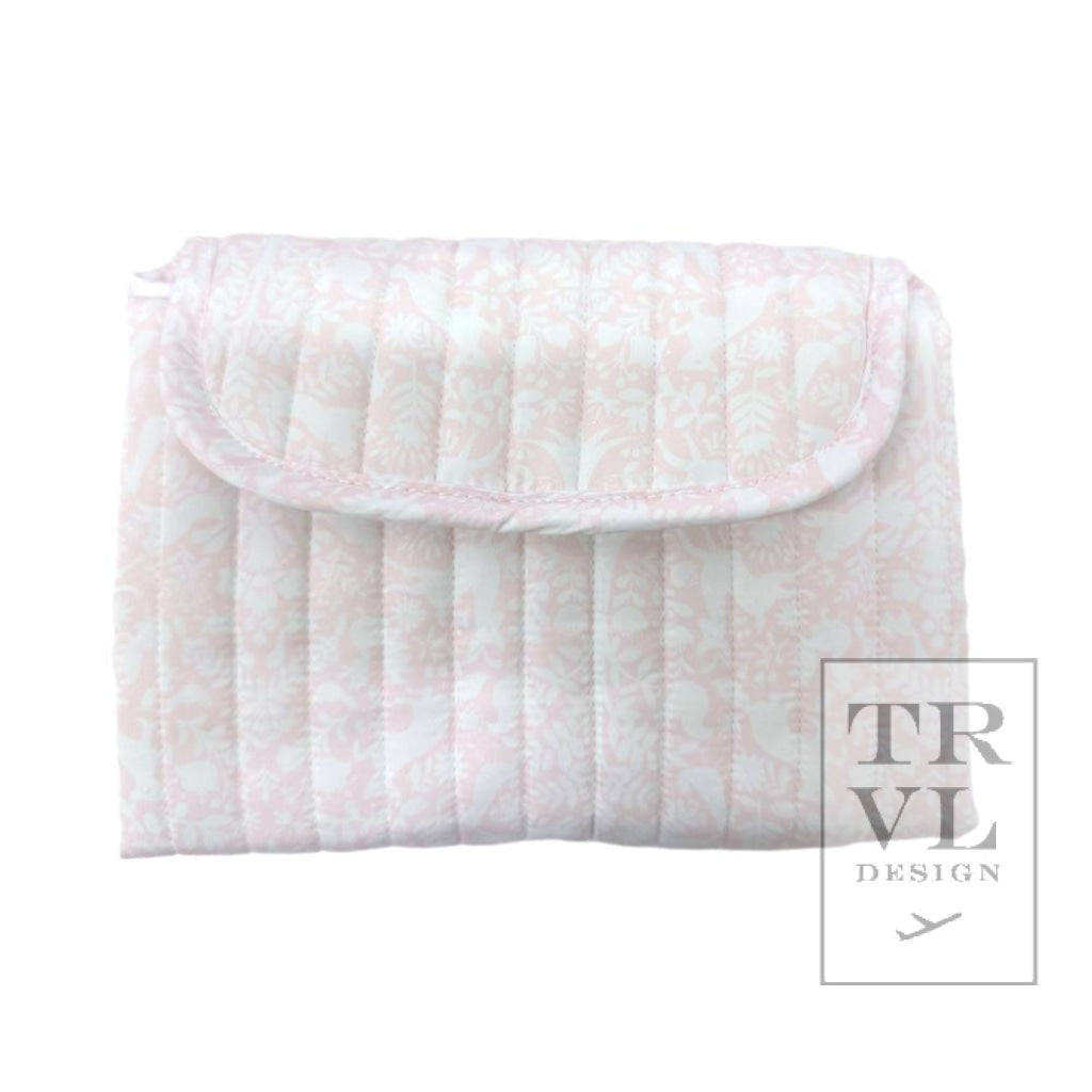 TRVL Quilted Changing Pad- Woodland Pink