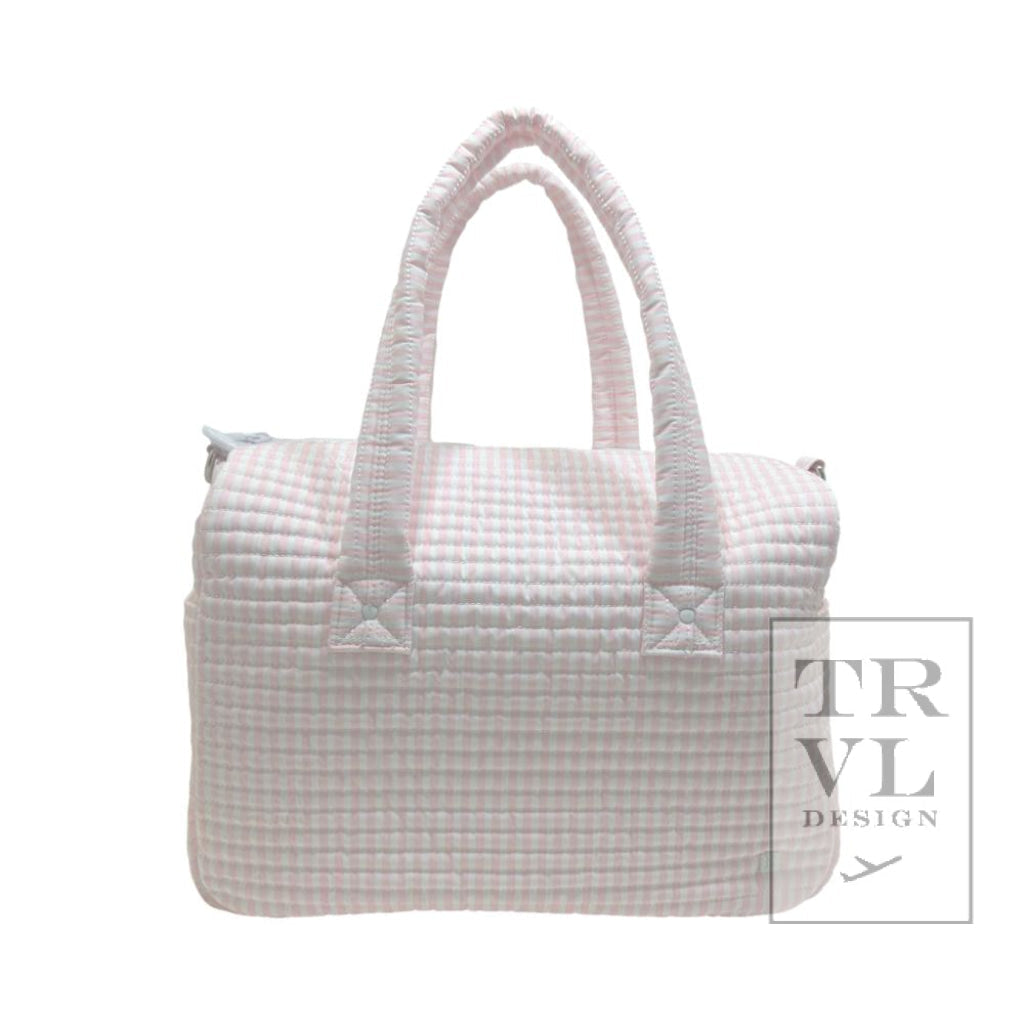 TRVL Quilted Stroller Bag- Pimlico Stripe Pink- *Backorder December