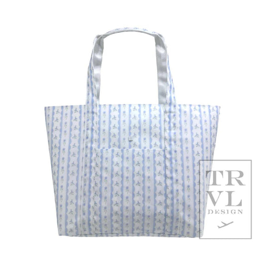 TRVL Jumbo Tote- Blue Ribbon Floral