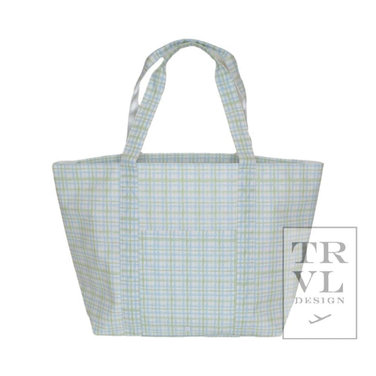 TRVL Jumbo Tote- Classic Plaid Green