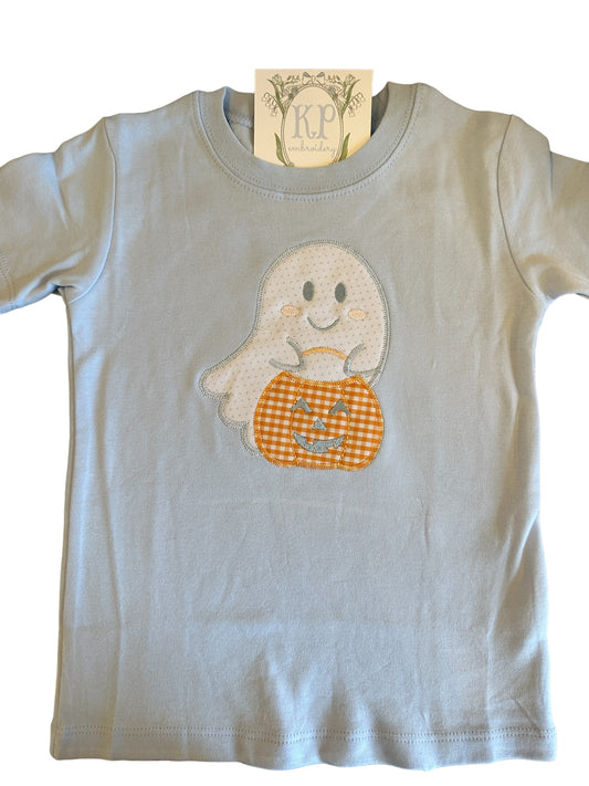Boys Applique Ghost Tshirt- Short or Long Sleeve