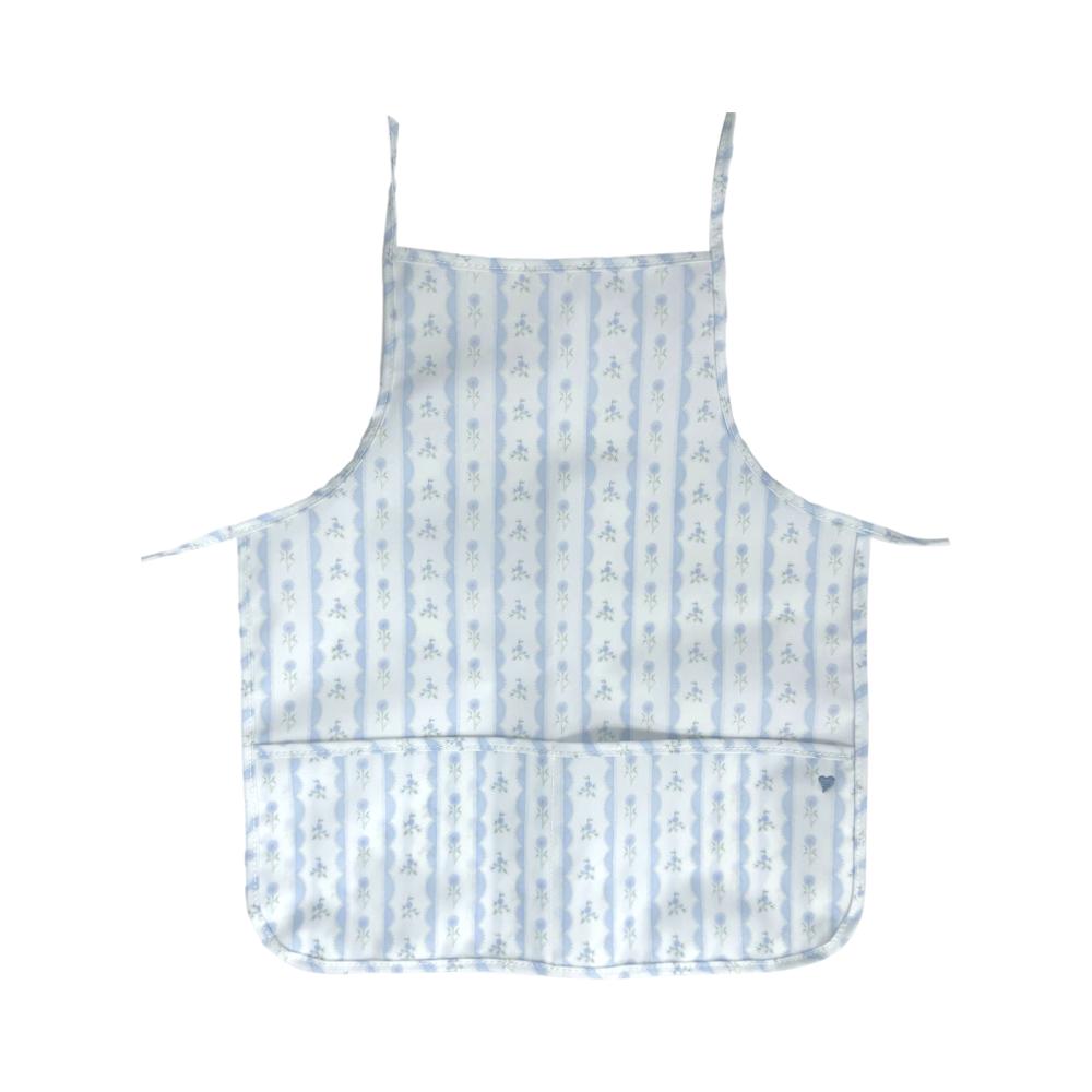 TRVL Coated Apron- Ribbon Floral Blue