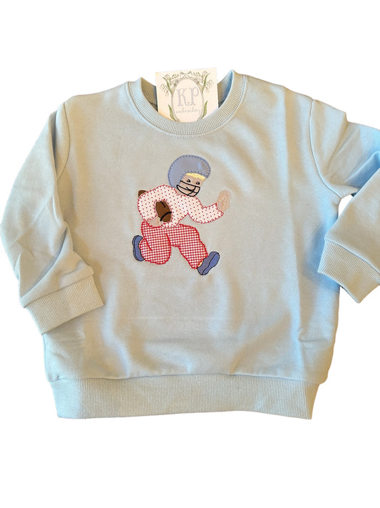 Sweatshirt Football Player Appliqué (choose fabrics)