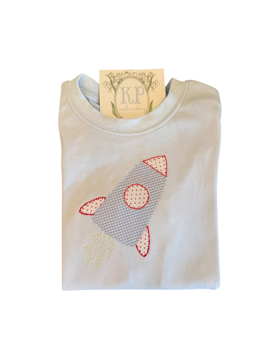 Rocket Ship Appliqué Tshirt