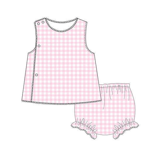 Diaper set- Pink Gingham *preorder