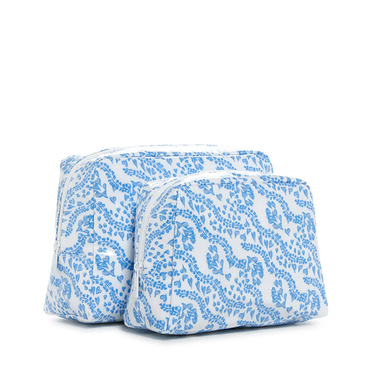 TRVL Luxe Gloss Wash Bag Set - All Heart Blue