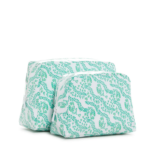 TRVL Luxe Gloss Wash Bag Set - All Heart Green