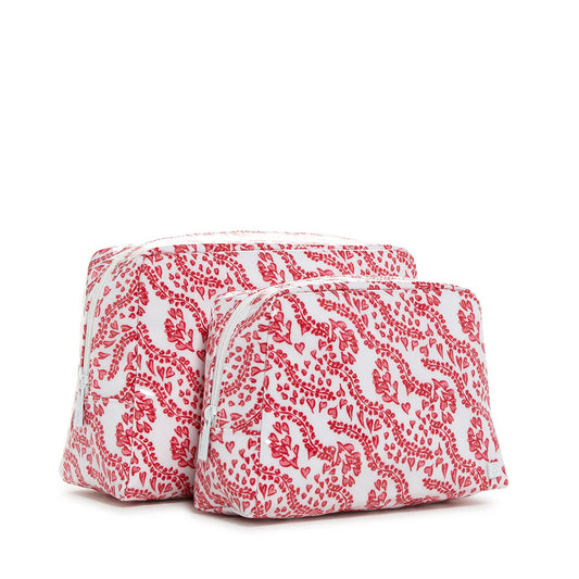 TRVL Luxe Gloss Wash Bag Set - All Heart Red