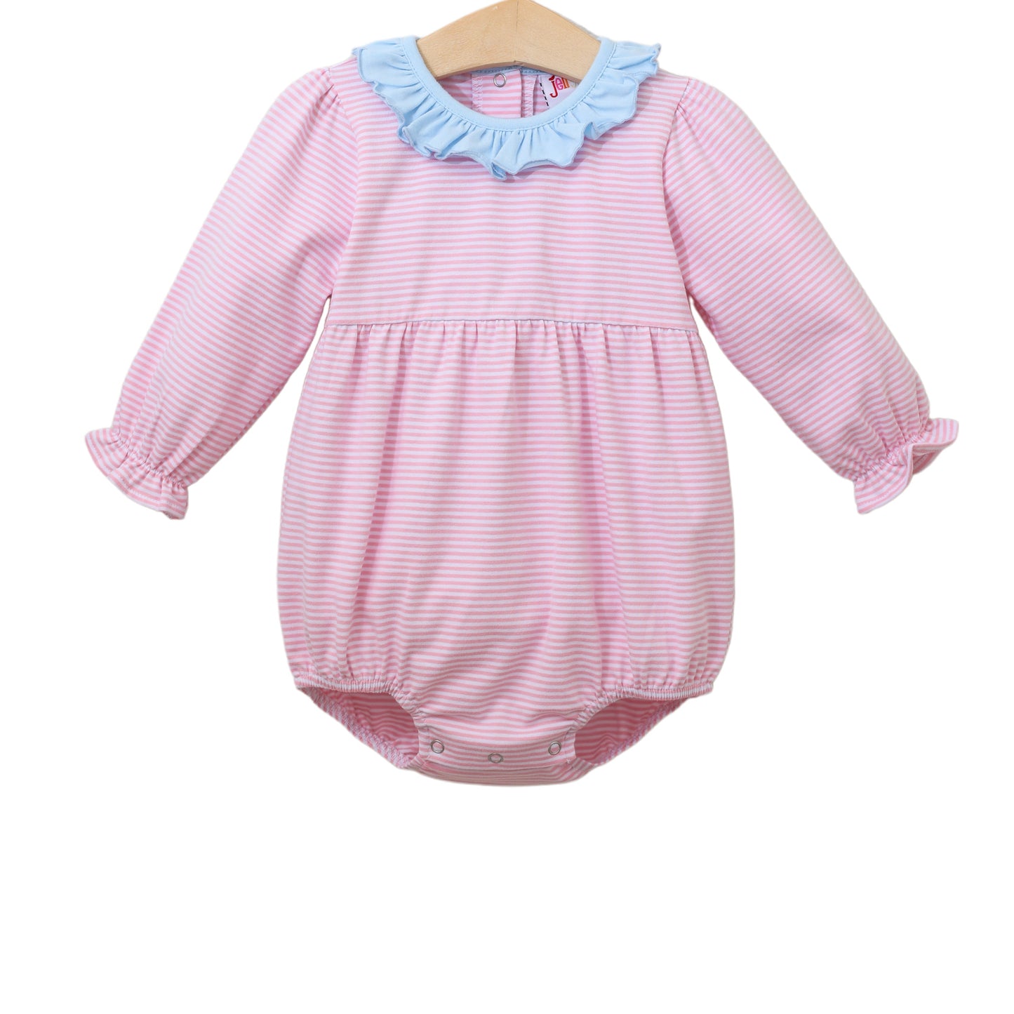 Sadie Bubble- Light Pink Stripe & Blue