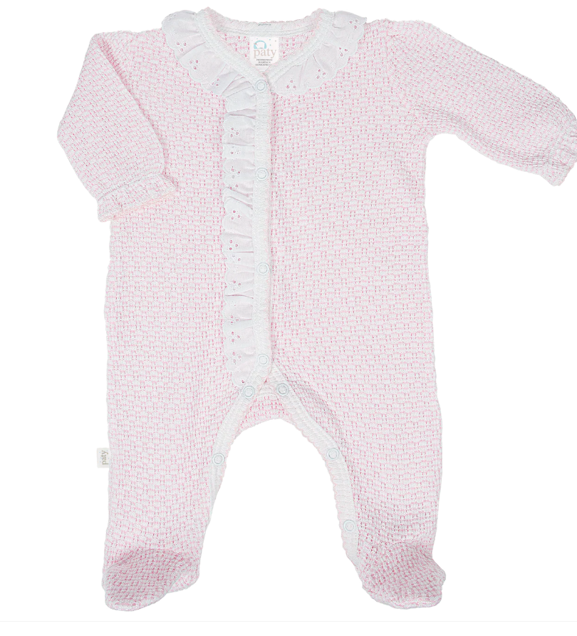 Paty Knit Footie with Eyelet #217E