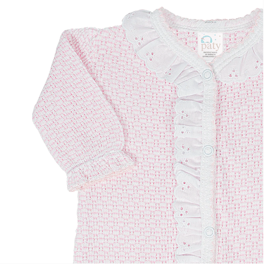 Paty Knit Footie with Eyelet #217E