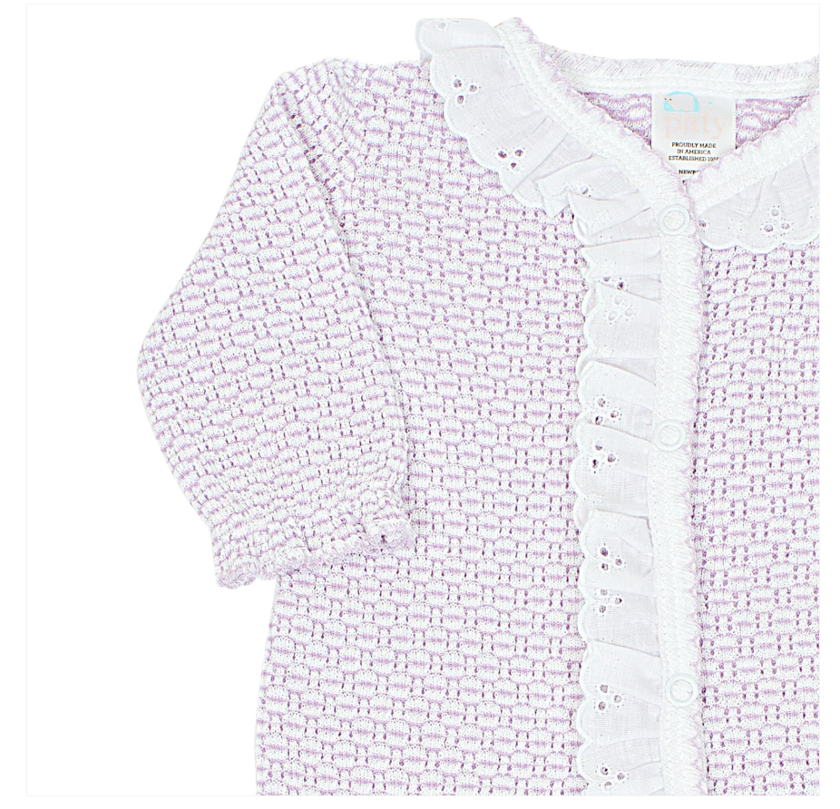 Paty Knit Footie with Eyelet #217E