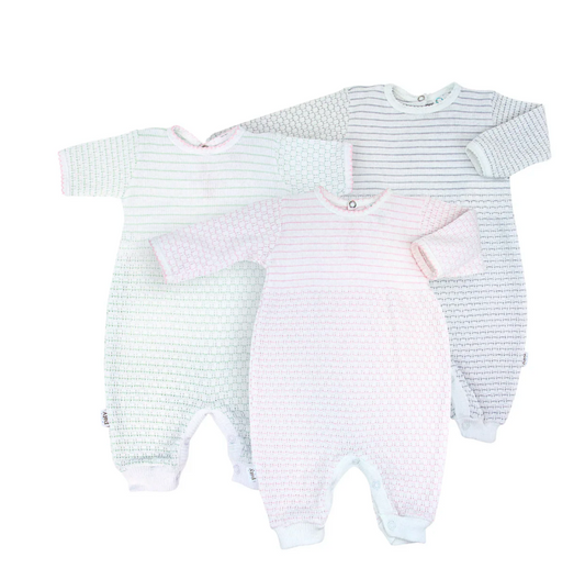 Paty Knit Romper (Long Sleeve Pinstripe) #366LS