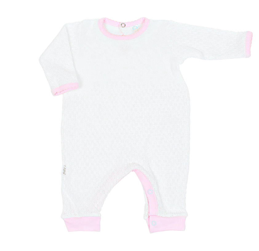 Paty Knit Romper, Pima Binding #166LSJ