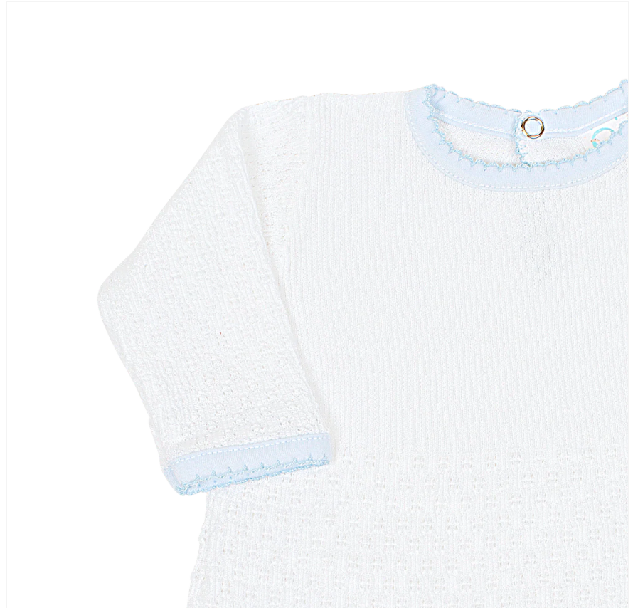 Paty Knit Romper, Pima Binding #166LSJ