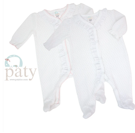 Paty Knit Footie with Eyelet #117E
