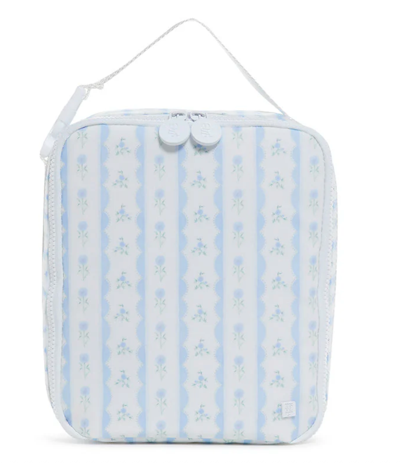 TRVL Lunch Box Insulated Lunch Bag-  Ribbon Floral Blue