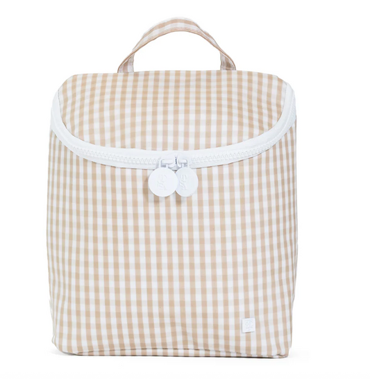 TRVL Takeaway Lunch Bag- Khaki Gingham