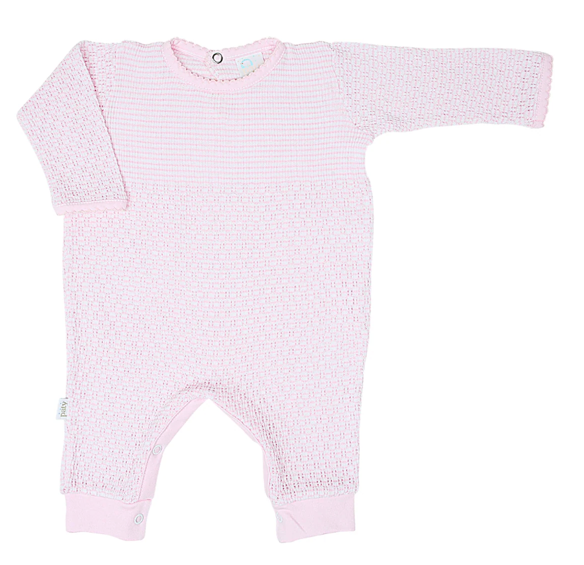 PREORDER Paty Knit Solid Color Romper with Pima Trim LS