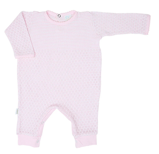 PREORDER Paty Knit Solid Color Romper with Pima Trim LS