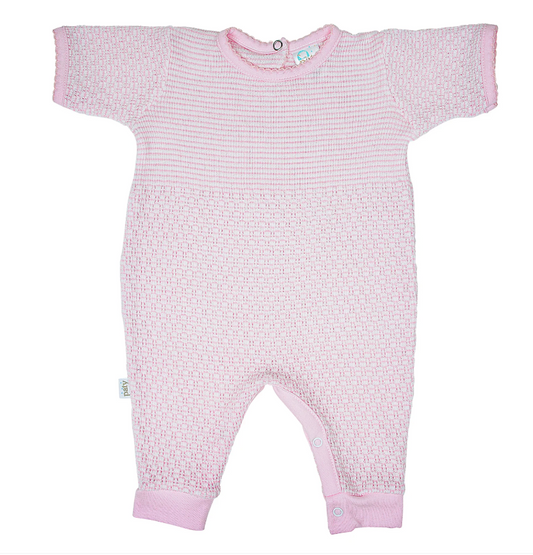 PREORDER Paty Knit Solid Color Romper with Pima Trim SS