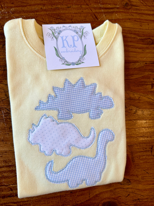 Boys Short Sleeve Dino Applique Tshirt