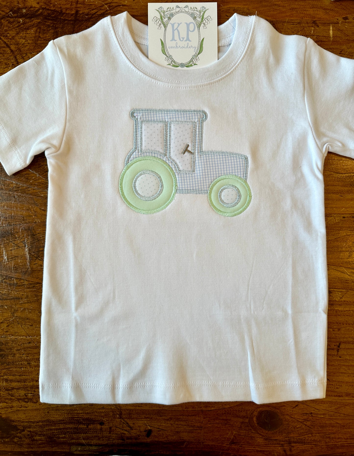 Boys Applique Tractor Short Sleeve Tshirt